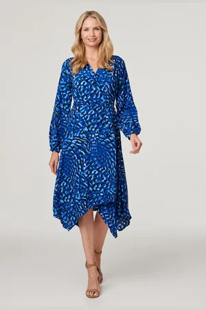 Izabel London Womens Leopard Print Hanky Hem Dress - Size 10 UK