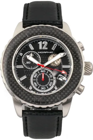Morphic Mens M51 Series Chronograph Leather-Band Watch w/Date - Stainless Steel - One Size
