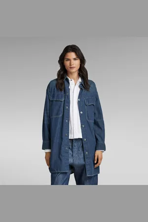 G-Star Womens G-Star RAW Oversized Flap Pocket Shirt Evergreen - Cotton - Size Medium