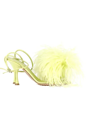 Bottega Veneta Pre-owned Womens Feather-Detailed Dot Sandals in Lambskin Leather - Size 37.5 EU/IT