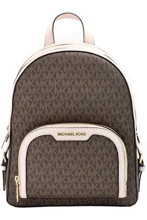 Michael Kors WoMens Jaycee Medium Brown Powder PVC Backpack Leather - One Size