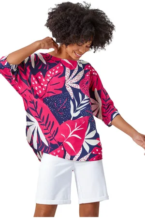 Roman Womens Palm Print Tunic Top - Viscose - Size 12 UK