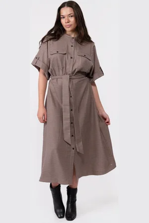 Tommy Hilfiger RWB Check Womens Midi Shirt Dress - - Size 14 UK