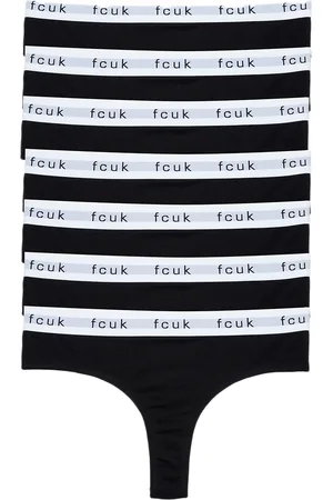 French Connection Womens 7 Pack Cotton Fcuk Ladies Thongs - Size X-Small