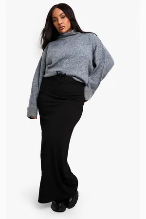 Boohoo Womens Plus Textured Gathered Waist Maxi Skirt - - Size 16 UK