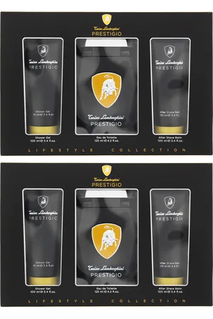 AUTOMOBILI LAMBORGHINI Mens Prestigio Eau De Toilette 125ml, Shower Gel, Aftershave Balm Set x 2 - One Size