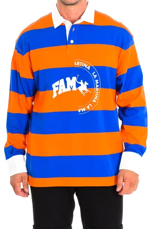 La Martina Mens Long Sleeve Polo 11M096-JS334 man - Cotton - Size Small