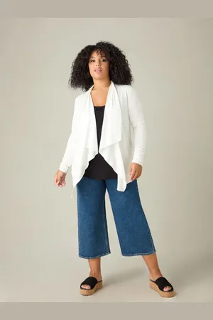 Live Unlimited London Womens Petite Jersey Waterfall Cardigan - Size 18 UK