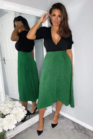 Ax Paris Womens Printed 2 in 1 Wrap Over Tie Side Dress - Size 8 UK