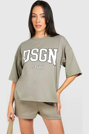 Boohoo Womens Maternity Dsgn Studio T-shirt And Short Tracksuit - Cotton - Size 10 UK