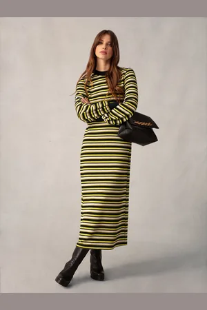 Ro&Zo Womens Textured Stripe Knitted Dress - Size 12 UK