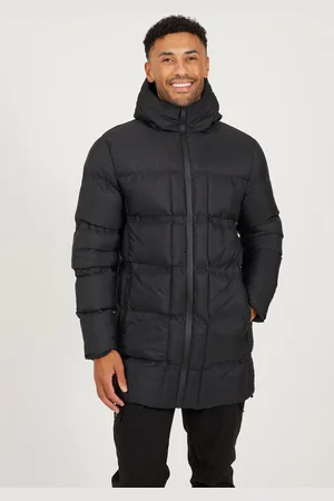 Brave Soul Mens Longline Padded Hooded Jacket - Size Small