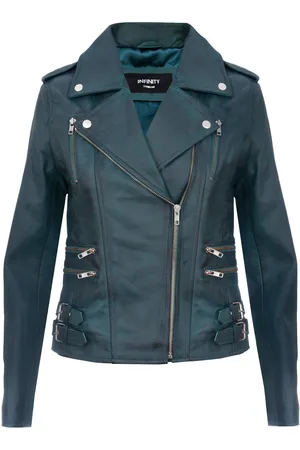 Infinity Womens Brando Biker Jacket-Loddon - Lamb Leather - Size 16 UK