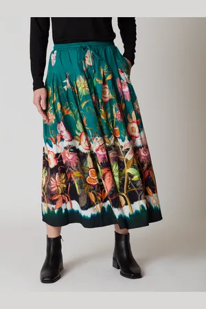 Thought Womens Demi Organic Cotton Pleated Skirt - - Size 12 UK