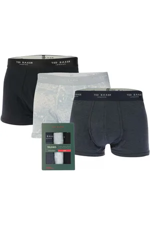 Ted Baker Mens 3 Pack of Cotton Trunks in blue - Size Medium