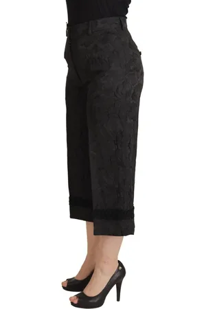 Dolce & Gabbana WoMens Brocade Cropped High Waist Pants - Size EU 36 (Womens)