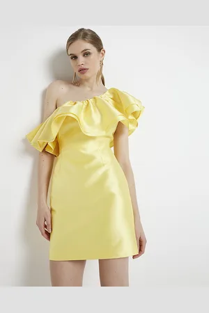 River Island Womens Bodycon Mini Dress Frill Asymmetric - Size 10 UK