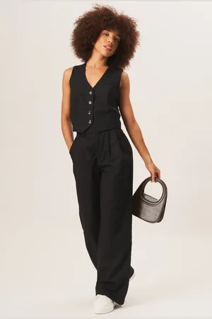Gini London Womens Tailored Single Breasted Waistcoat - Cotton - Size 12 UK