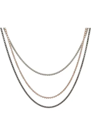 ORPHELIA WoMens 925 Sterling Silver Necklace - Gold/Silver/Rose ZK-7203 - - One Size