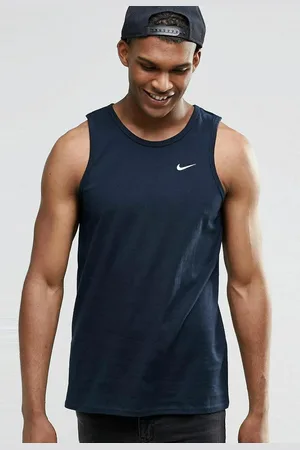 Nike Embroidered Swoosh Mens Athletic Gym Vest Tank Top in Cotton - Size Small