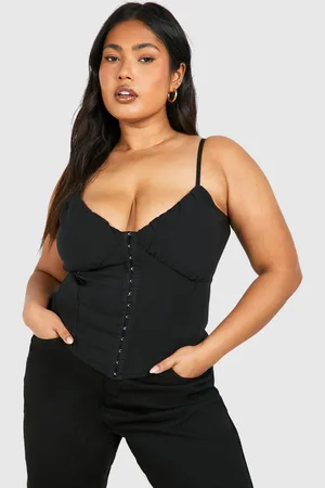 Boohoo Womens Plus Bengaline Hook And Eye Corset Top - viscose - Size 18 UK