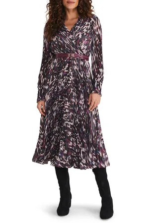 Phase Eight Womens Eloise Animal Pleated Dress - - Size 12 UK