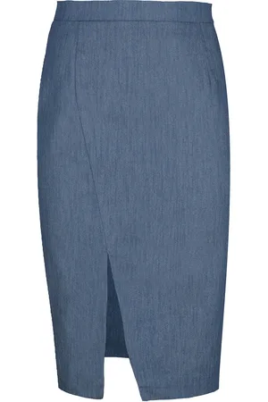 Conquista Womens Blue Denim Style Pencil Skirt - - Size Medium
