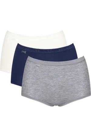 Sloggi Womens Basic+ Maxi 3 Pack Briefs - Cotton - Size Small