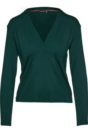 Conquista Womens Long Sleeve Faux Wrap Top in Stretch Jersey Sustainable Fabric Viscose - Size EU 42 (Womens)