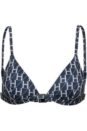 HUGO BOSS Womens Monogram Triangle Bikini Top in Multi colour - - Size 10 UK
