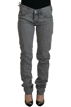 CARE LABEL WoMens Gray Washed Cotton Skinny Casual Denim Jeans - material_cotton - Size 28 (Waist)