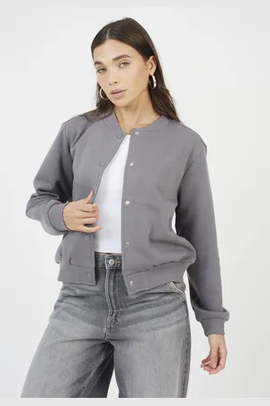 Brave Soul Womens Crew Neck Bomber Style Sweatshirt - Size Large