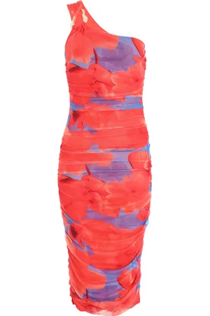 Quiz Womens Orange Mesh Bodycon Midi Dress - Size 6 UK