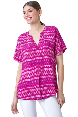 Roman Womens Aztec Stripe Print Woven Top - - Size 10 UK