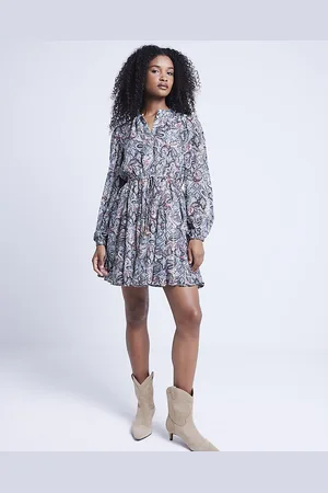 River Island Womens Smock Mini Dress Paisley Print viscose - Size 6 UK