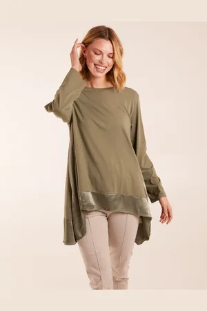 Blue Vanilla Womens Sweatshirt With Sateen Tunic Insert - - One Size