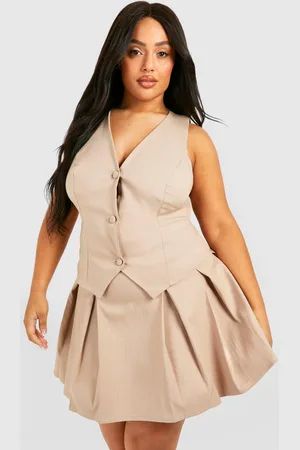 Boohoo Womens Plus Pinstripe Pleated Tennis Skirt - - Size 18 UK