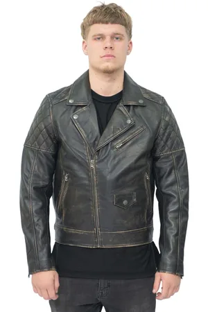 Infinity Mens Cross Zip Biker Jacket - Gibraltar - - Size X-Large