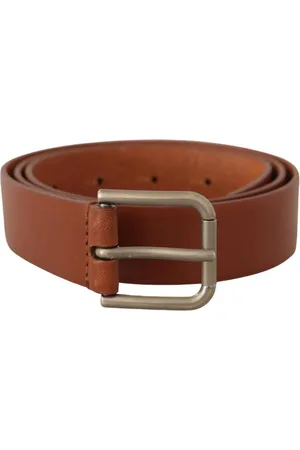 Dolce & Gabbana Mens Calf Leather Silver Tone Metal Buckle Belt - Size 90 cm