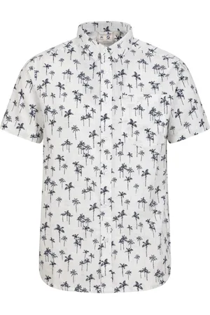 Mountain Warehouse Mens Preston Illustration Palm Tree Shirt (Off White) - Size Small