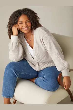 Live Unlimited London Womens Marl Knitted Cardigan - Size UK 14-16