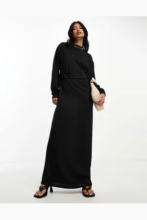ASOS Womens supersoft long sleeve maxi dress with trim detail in - Size 8 UK