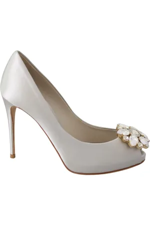 Dolce & Gabbana Womens Crystal Peep Toe Pumps viscose - Size 38.5 EU/IT
