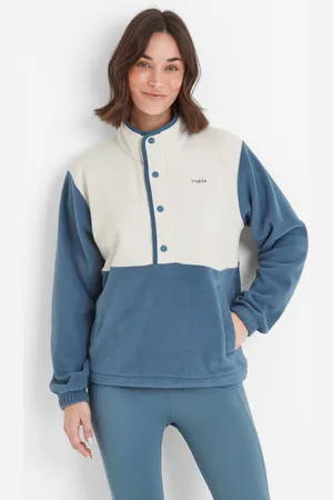 Tog 24 Sawford Womens Half Neck Fleece - Vanilla/Blue Dolphin - - Size 22 UK