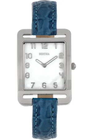 Bertha Womens Marisol Swiss MOP Leather-Band Watch - Stainless Steel - One Size