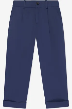 Fendi Boys Gabardine Stretch Trousers in Navy - - Size 10Y