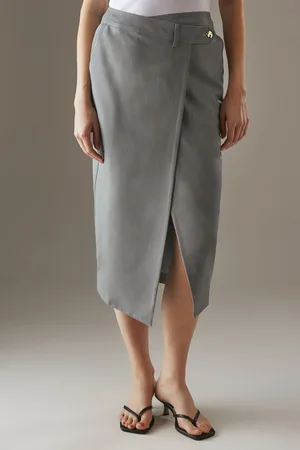 warehouse Womens Deconstructed Wrap Column Skirt - - Size 10 UK