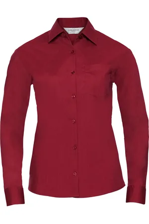 Russell Athletic Collection Womens/Ladies Poplin Easy-Care Long-Sleeved Shirt (Classic ) - Size 2XL