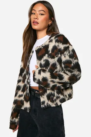 Boohoo Womens Tall Wool Look Bomber Jacket - Size 10 UK