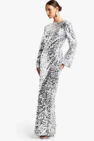 Boohoo Womens Sequin Scoop Back Maxi Dress - - Size 14 UK
